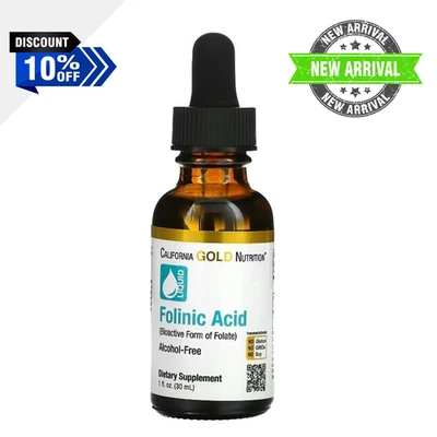 100% PURE Folinic Acid California Leucovorin Gold Nutrition Speech Delay Alcohol Free 30ml