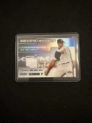 2002 Fleer Подлинный Роджер Клеменс Лидеры Игра Ношенная Заколка Полосатая Джерси Yankees - Изображение 1 из 2