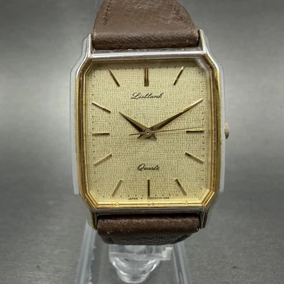 Orient Lisblank Tank Watch Men 27mm Champagne Dial Silver Tone Octagon New Batt - Image 1 of 4