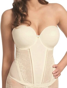 Fantasie Fauve Rosa Basque Bustier Ivory 30FF Strapless Padded Suspenders Second - Picture 1 of 12