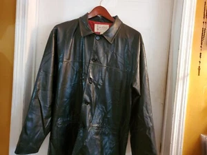 DC Ethic Vintage Kunstlederjacke Herren groß schwarz Taschen Kragen gefüttert L - Bild 1 von 7