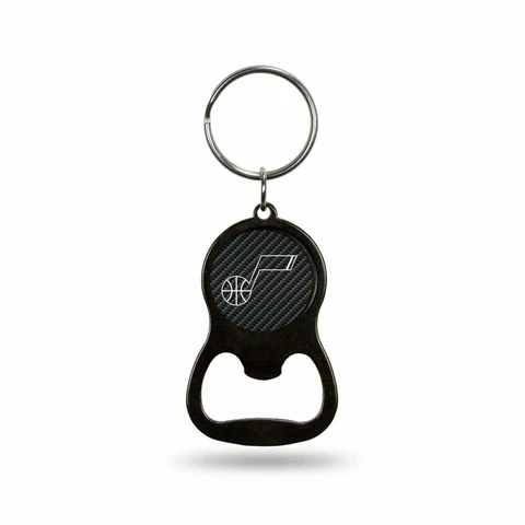 Utah Jazz Bottle Opener Keychain Carbon Fiber Design Metal Basketball Cover