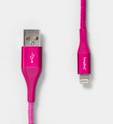 Heyday 6ft iPhone/Ipad Charging Cable  to USB-C-CORAL PINK / OMBRE - Image 1 of 4