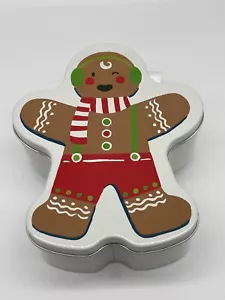 Gingerbread Man Shaped Tin Box for Cookies Candy Gifts - Picture 1 of 5