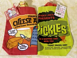 Trader Joe’s 2-Pack CHEESE & PICKLES Reusable Tote Bag Brand New -FREE SHIPPING- - Picture 1 of 11