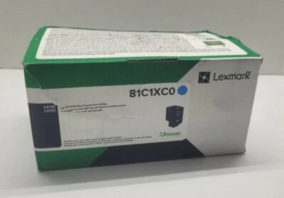 Genuine Lexmark CX735 Return Program Toner Cartridge Cyan 81C1XC0 - Image 1 of 3