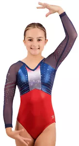NEU! Annie Patriotic Gymnastik Wettkampf Trikot von Snowflake Designs - Bild 1 von 3