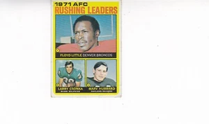 1972 Topps Football #1 Little Csonka Hubbard AFC Rushing Leaders - Picture 1 of 1