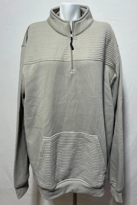PD&C Men's Men 4X Athletic Stretch Big & Tall 1/4 Zip Sweatshirt Sand Color New - Image 1 of 4