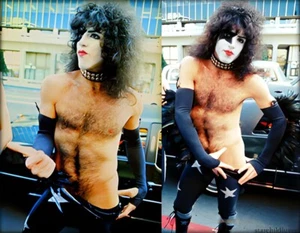 Kiss Band Photo Poster Paul Stanley Showing Off Rare - Picture 1 of 1
