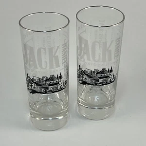 (2) Jack Daniels Old No. 7 Tennessee Whiskey  6" Highball Drinking Glasses - Picture 1 of 10