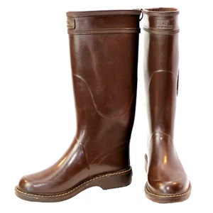 Superga Vera Pelle groß braun Regen Reit Gummistiefel ~ Damengröße 35 (4,5-5 USA) - Bild 1 von 10