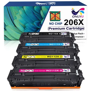 4x Toner Compatible for HP 206X W2110X LaserJet Pro M255dw M282 M283cdw No Chip - Picture 1 of 5