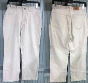 Pantalones de mezclilla para mujer LL Bean talla 9 hechos en EE. UU. blancos  - Imagen 1 de 9