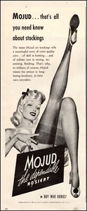 1944 WW2 Ad MOJUD Hosiery Dependable Stockings Pinup Style Art 030625 - Picture 1 of 1