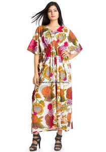 Largo Vestido Kaftán Hippie Boho Maxi , 1 Talla Más Mujer Caftán Top - Imagen 1 de 29