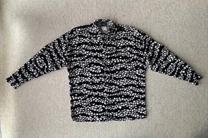versace jeans couture shirt Sz M Black & White Button up Long Sleeve - Picture 1 of 9