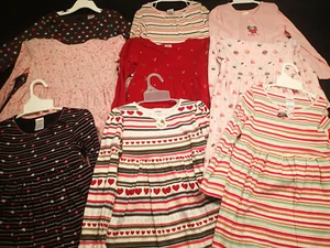 MÄDCHEN 5/5T GYMBOREE KLEID HERZEN BLUMEN GEPUNKTET STREIFEN CUPCAKE WELPENLIEBE - Bild 1 von 7