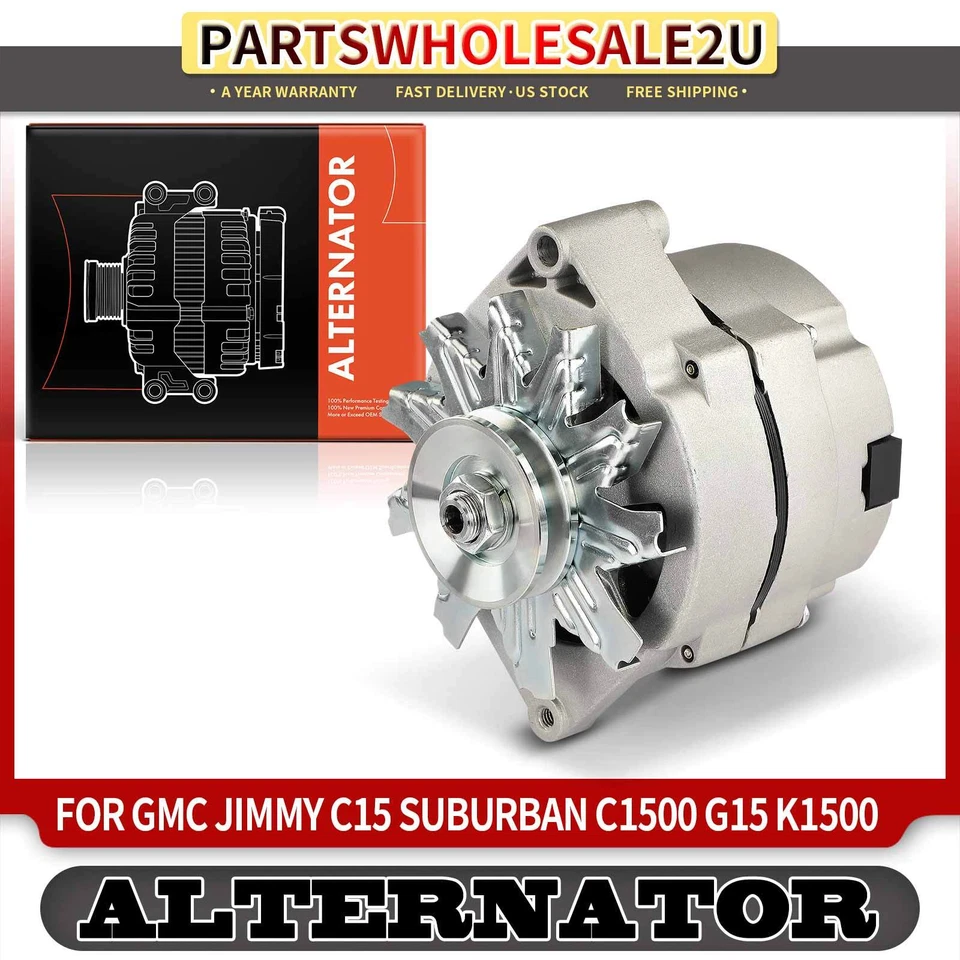 Alternator for GMC C1500 C2500 Suburban Caballero G1500 S15 63A 12V CW 1-Groove - Image 1 of 4
