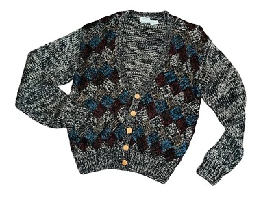 Bachrach Vintage 90's Hand Knit Cosby Style Cardigan Sweater Oversized Men’s M - Image 1 of 4