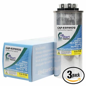 3x Condensatore 50/5 MFD 370 Volt doppio funzionamento tondo per Ruud uamb 036jaz - Foto 1 di 1