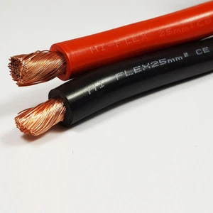 Cavo Saldatura Batteria PVC Flessibile 25mm² 170A Ampere Nero Rosso 100M 100M ROTOLO - Foto 1 di 5
