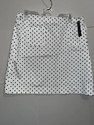 Larry Levine Straight Pencil Skirt Womens Size 12 White/Black Dots 2 Pockets NWT - Image 1 of 2