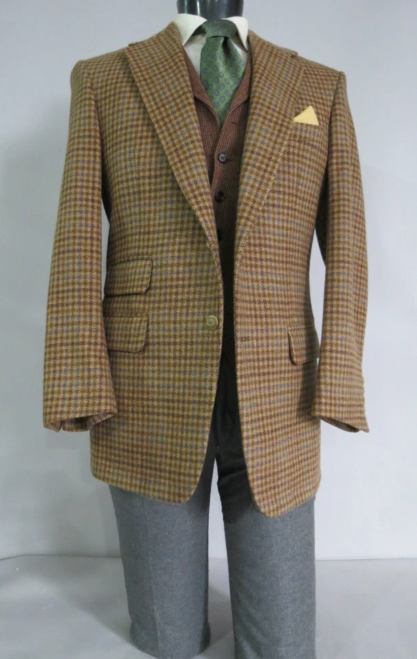 Paul Stuart two button full canvas bold gun check side vent sport coat 40 R - Image 1 of 4