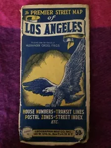 Vintage Premier Street Los Angeles Published By Geographica NY. Good Condition - Picture 1 of 9