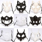 Party Mask Long Teeth Demon Samurai Skeleton Half Face Mask Wolf Dragon Mask