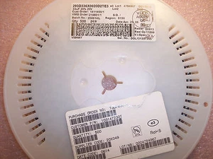QTY (500) 33uf 20V 20% "D" CASE 7343 SMD TANTALUM 293D336X9020D2TE3 VISHAY ROHS - Picture 1 of 1
