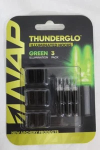 NAP Thunderglo Lighted Nocks Green Universal Fit 3 pk. - New! - Picture 1 of 4