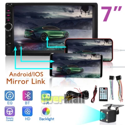 7" 2DIN Car Stereo Radio MP5 Touchscreen Bluetooth Mirror Link for Apple/Android - Image 1 of 4