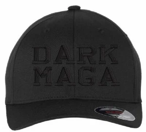 Sombrero Trump DARK MAGA Ajuste Flexible o Sombrero Apagón Ajustable con Parche Bandera NEGRO EE. UU. - Imagen 1 de 12