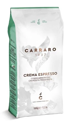 Granos de café enteros italianos Carraro 1927 crema espresso 1 kg Foto 1 de 3