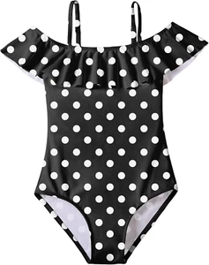 Bambina Costume Da Bagno Hawaii Costume Piscina Con Volant Costume Intero Da Bag - Foto 1 di 12