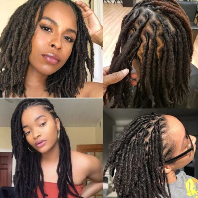 Extensión de cabello trenzado jamaicano hecha a mano 100 % cabello humano rastas 8-20" Foto 1 de 4