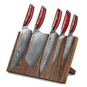 6x TURWHO Bread Cleaver Boning Chef Knife Japanese VG10 Damascus Knfe Block Set - Picture 1 of 12
