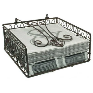 Soporte para servilletas vintage metal negro antiguo soporte para servilletas cesta para servilletas - Imagen 1 de 6