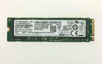 Samsung PM851 Lenovo ThinkPad X1 Carbon 256GB SSD 6Gbps M.2 04X4442 SSD0E38396  - Image 1 of 3