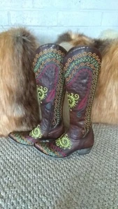 Old Gringo Damen Stiefel 9,5 Boho bestickt Leder Cowboystiefel braun - Bild 1 von 9