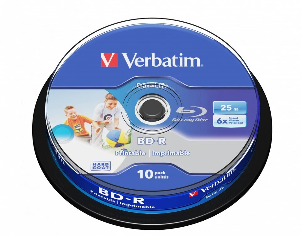 Verbatim 43804 BD-R Single Layer Datalife HTL 25GB 6X - 10 Spindle - Image 1 of 1