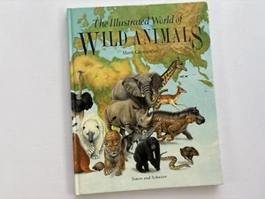 Vintage 80s Illustrated World of Wild Animals by Mark Carwardine Hardcover - Picture 1 of 10