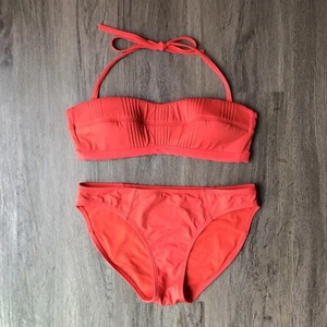 Athleta rotes Bikini-Set zweiteilig Damen Größe Small Bandeau-Stil abnehmbare Träger - Bild 1 von 8