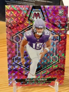 Dallas Turner 2024 Panini Mosaic Football Pink Prizm RC #317 Minnesota Vikings - Bild 1 von 2