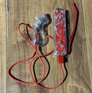 AfterGlow Wii Remote and Nunchuck Combo Red Cleaned and Tested - Picture 1 of 6