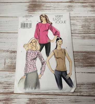 Vogue V8877 sewing pattern Misses' Top 14 16 18 20 - Image 1 of 3