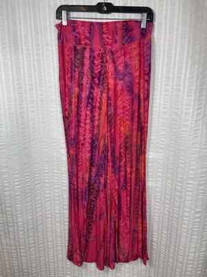 RockStar bell bottom Boho Hippy Vibe stretch pants Medium Large Pink Purple - Image 1 of 4