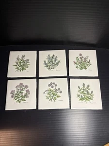USA Ceramic Tiles 4.25 6 Herbs Sage, Rosemary,Thyme,Marjoram,Coriander,Pepperm - Picture 1 of 14