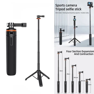 Extended Tripod Selfie Stick Rod Holder for DJI POCKET 3/Action 4/ONE X2 Camera - Image 1 of 4